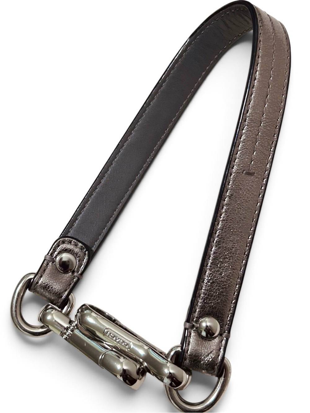 COACH Brooke Metallic Pewter Leather Hobo Shoulder Bag - Picture 8 of 11